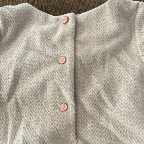 Tahari Baby Size 3T Dress Peach and Beige Color Bow (TD) - Picture 6 of 6